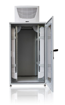 19" Klimaschrank 25 HE mit Dachklimagerät 1200 W, 800x1000x1200+415, vorne offen