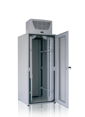 19" Klimaschrank 34 HE mit Dachklimagerät 1200 W, 800x1000x1600+415, vorne offen