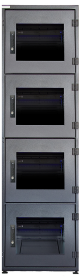 RZ Pro Colocation Rack mit horizontaler Belüftung per Hexagon-Lochblechtüren 800x1200x2000, Sockel