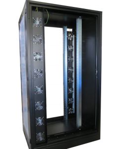 19" Anreihschrank ohne Seitenwände für Sidecooler Rack schwarz, 600x1200x2100, seitlich