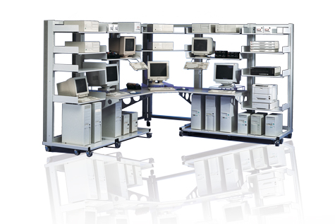 Lehmann IT Laboratory Workstations and Racks Professional IT laboratory workstations with racks ensuring stability, load capacity, and hardware safety