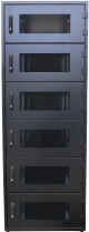 RZ Pro Colocation Rack mit horizontaler Belüftung per Hexagon-Lochblechtüren 800x1200x2000, Sockel
